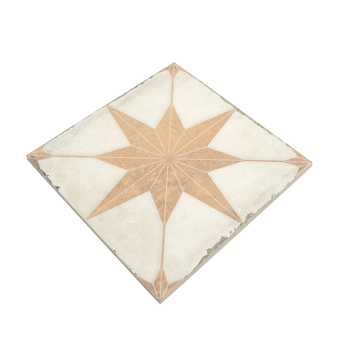 White Terracotta 8x8 Matte Porcelain Square Motif Tile