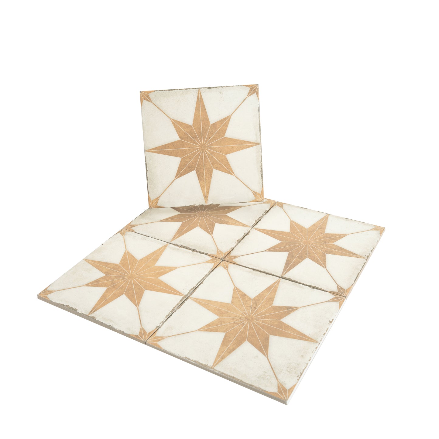 White Terracotta 8x8 Matte Porcelain Square Motif Tile