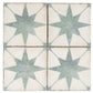 White, Dusty Sage Green 8x8 Matte Porcelain Square Motif Tile - Sample