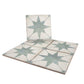 White, Dusty Sage Green 8x8 Matte Porcelain Square Motif Tile - Sample