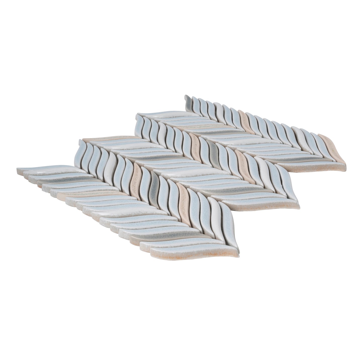 White, Blue 10x12 Glossy Ceramic Mosaic Tile