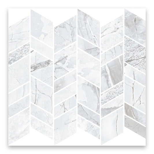 Dove-Gray and White 10 x 12 Matte Ceramic Mosaic Tile