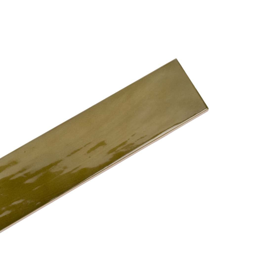 Olive Green 2.6 x 16 Glossy Ceramic Subway Tile