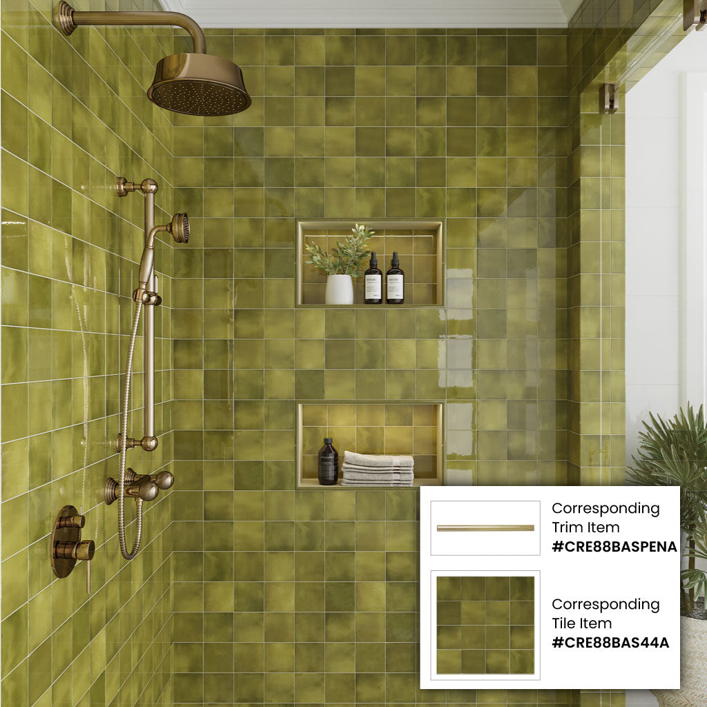 Olive Green 4 x 4 Glossy Ceramic Tile