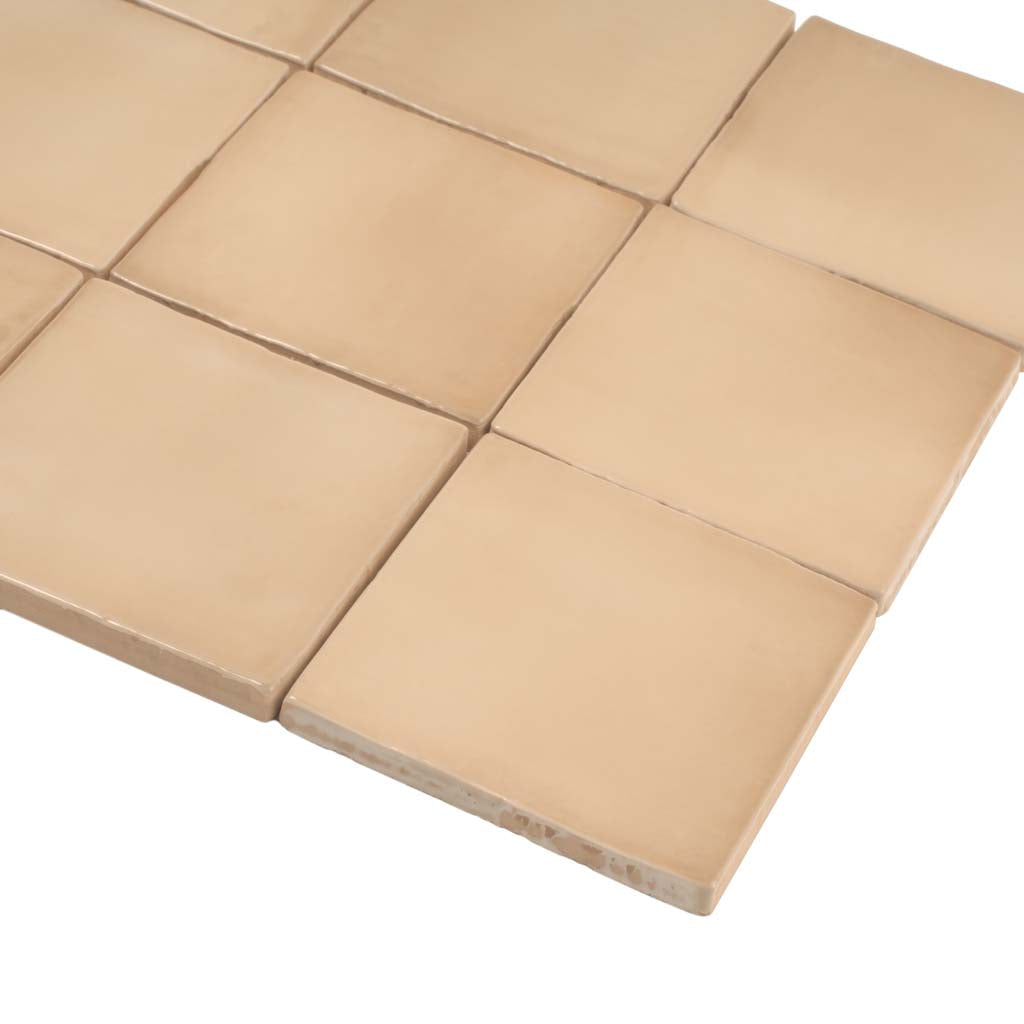 Beige 4 x 4 Glossy Ceramic Tile