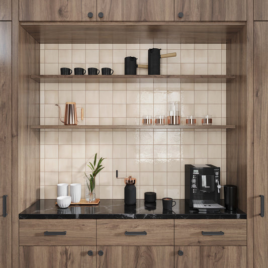 Beige 4 x 4 Glossy Ceramic Tile - Sample