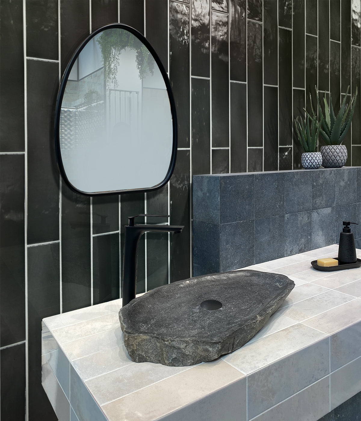 Black 2.6 x 16 Glossy Ceramic Subway Tile