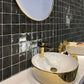 Black 4 x 4 Glossy Ceramic Tile