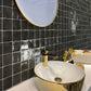 Black 4 x 4 Glossy Ceramic Square Tile