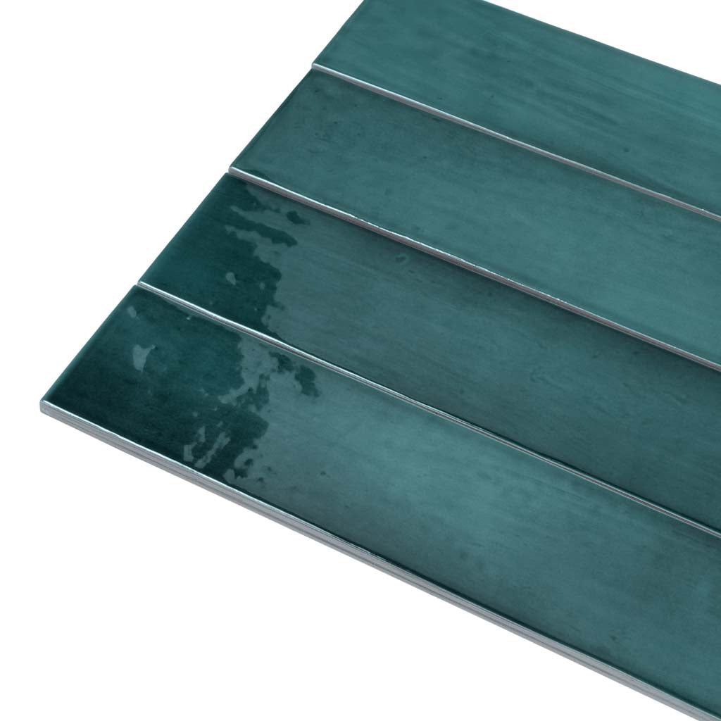 Teal Green 2.6 x 16 Glossy Ceramic Subway Tile