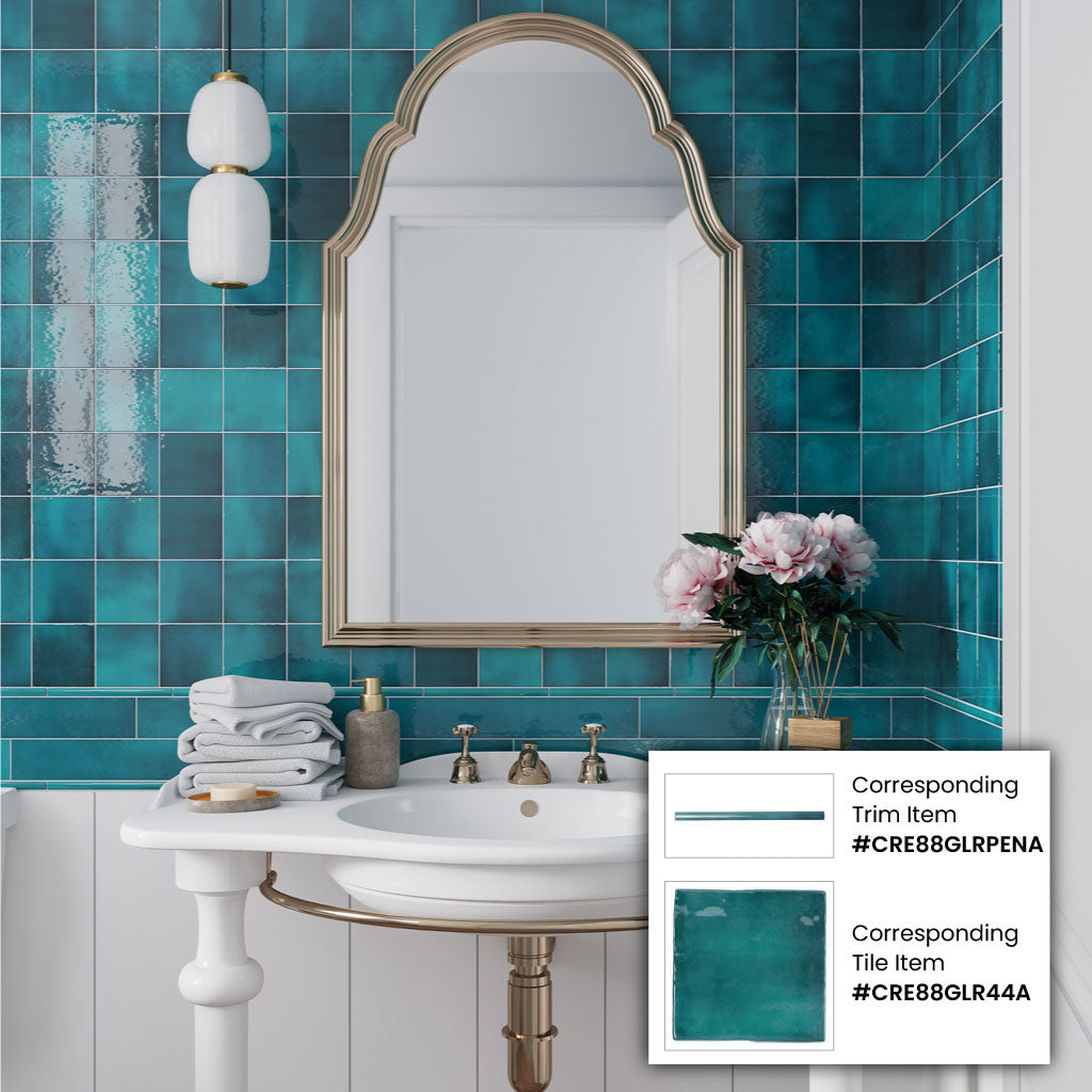 Teal Green 4 x 4 Glossy Ceramic Tile