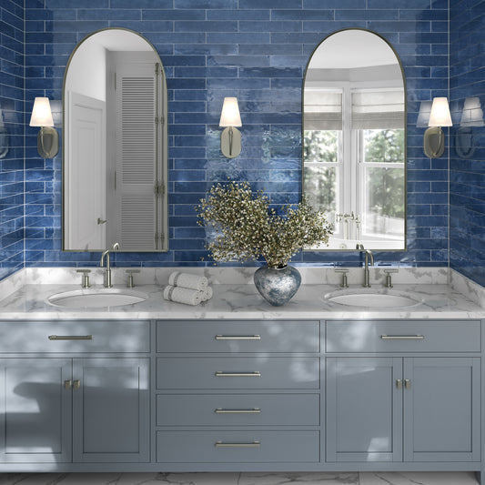 Navy Blue 2.6 x 16 Glossy Ceramic Subway Tile