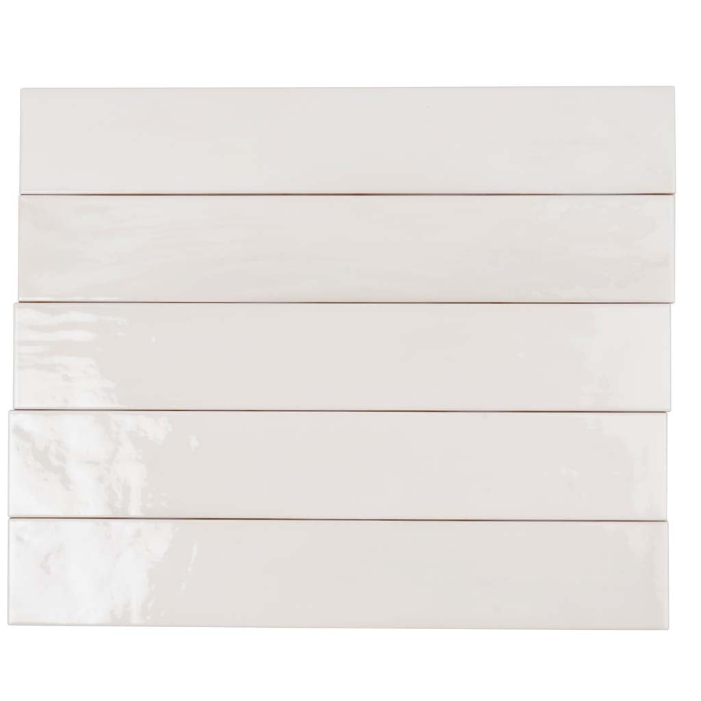 Ivory White 2.6 x 16 Glossy Ceramic Subway Tile