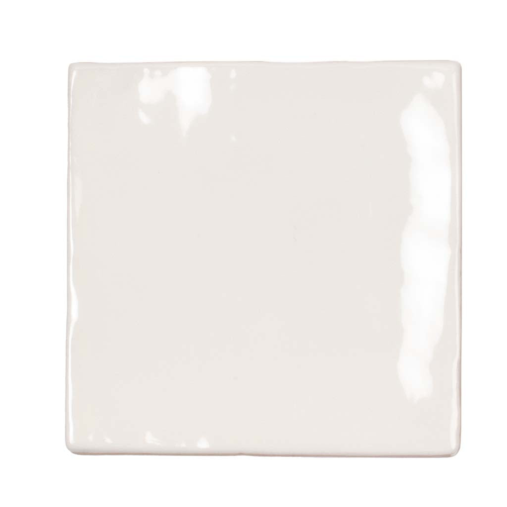 Ivory White 4 x 4 Glossy Ceramic Tile