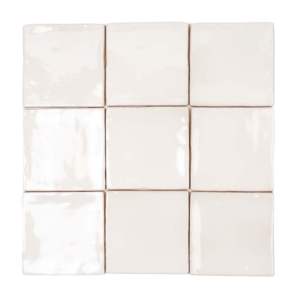 Ivory White 4 x 4 Glossy Ceramic Tile