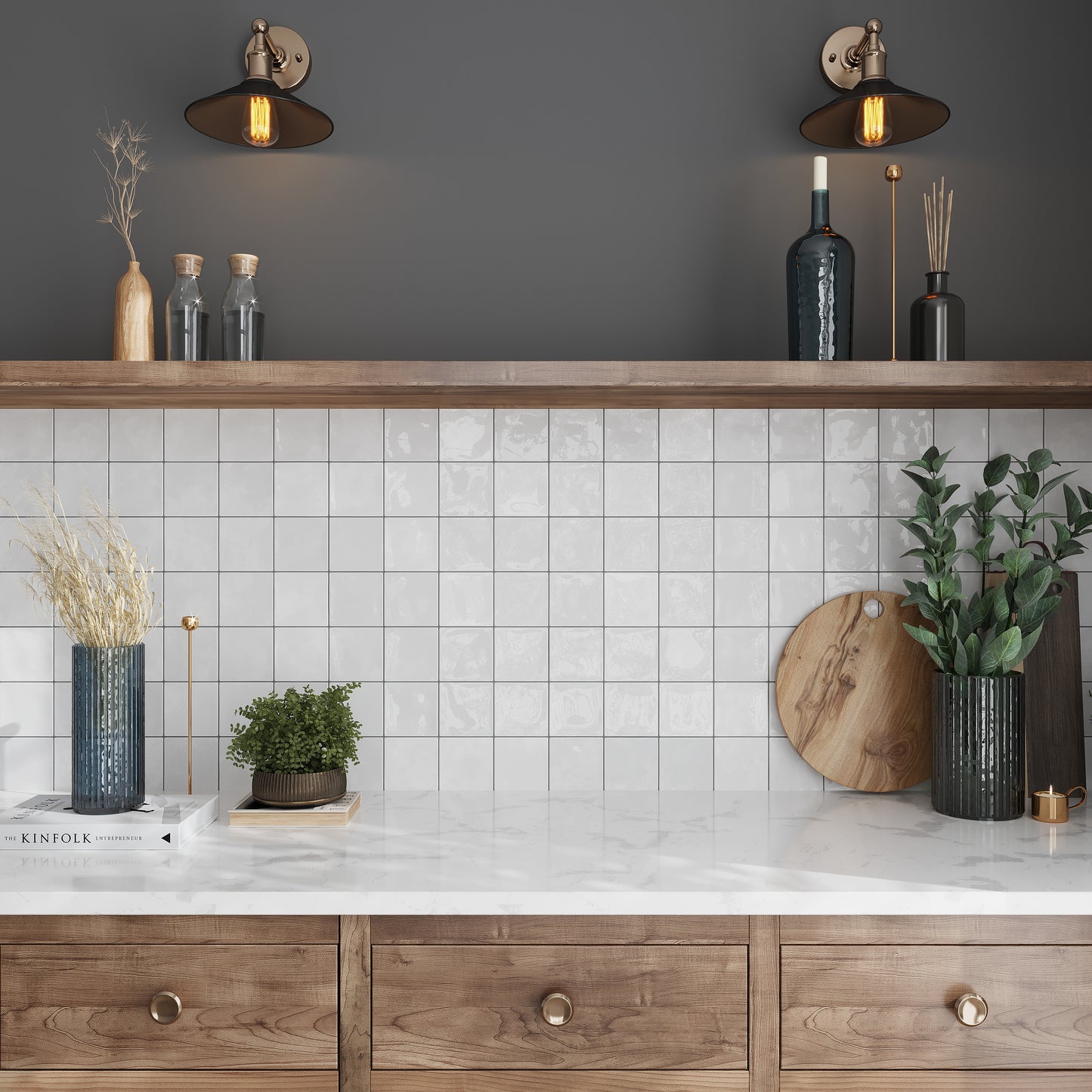 Ivory White 4 x 4 Glossy Ceramic Tile