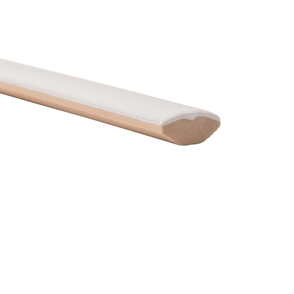 Ivory White 0.5 x 8 Glossy Ceramic Pencil Trim