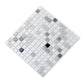 White and Black 12 x 12 Glossy Glass Mosaic Tile