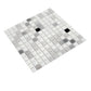 White and Black 12 x 12 Glossy Glass Mosaic Tile