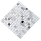 White and Black 12 x 12 Glossy Glass Mosaic Tile