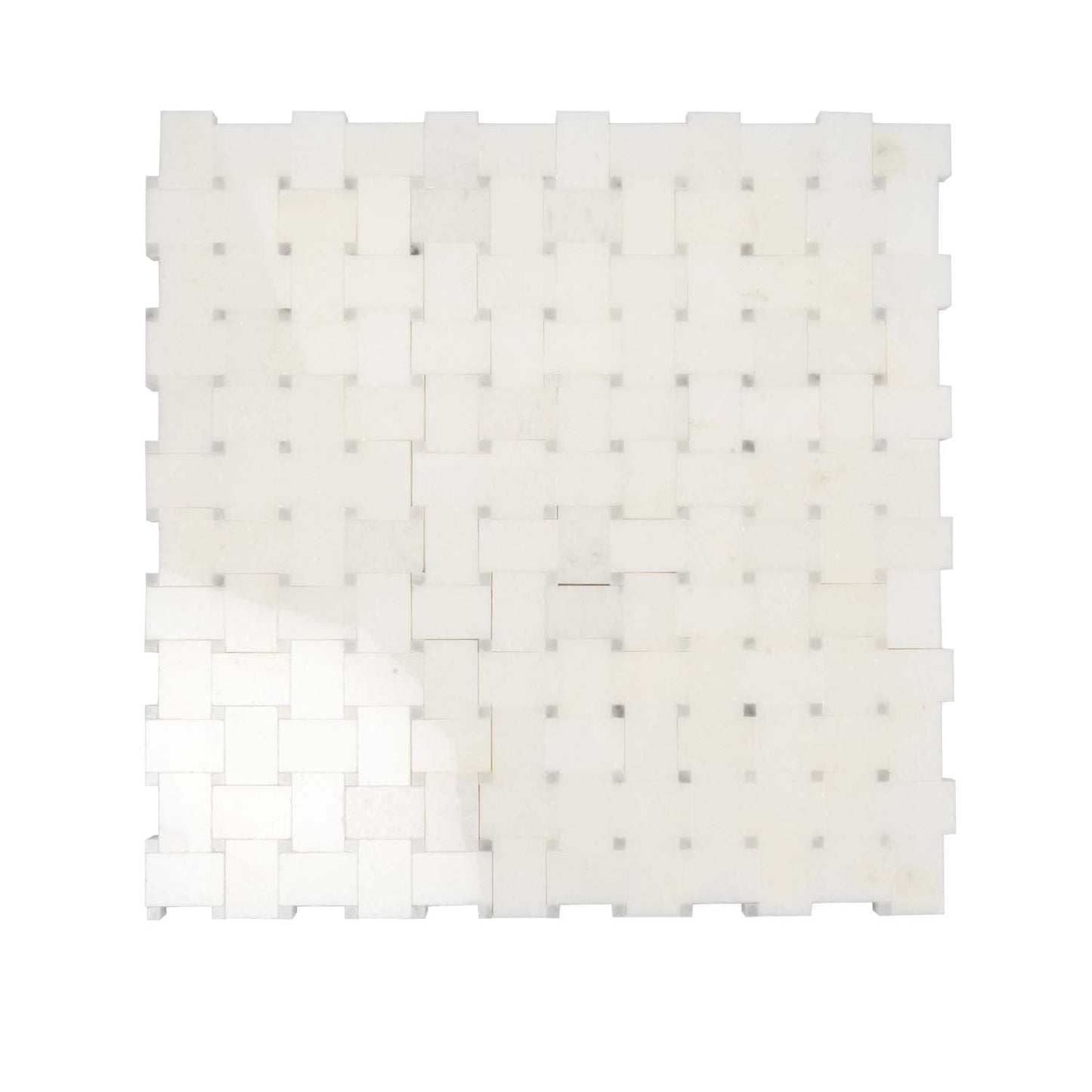 Cotton White 12 x 12 Polished Marble Mosaic Tile