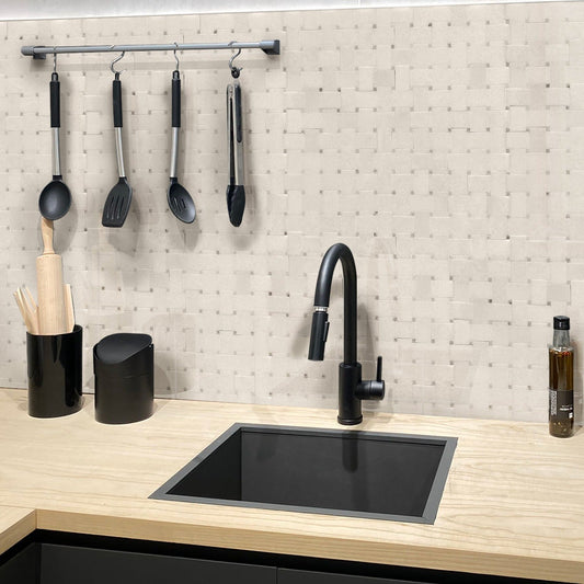 Cotton White 12 x 12 Polished Marble Mosaic Tile - Sample