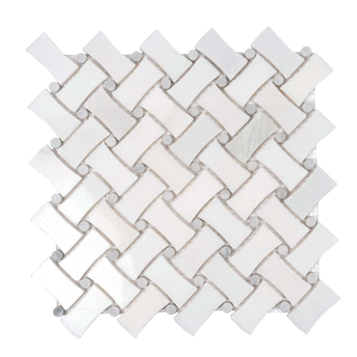 Pearl White 11 x 11 Polished Marble Mosaic Tile