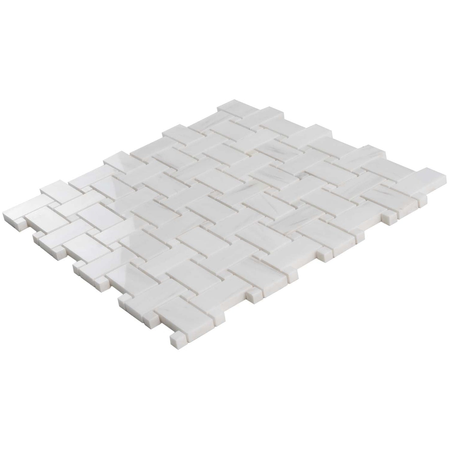 Pearl White 12 x 12 Polished Marble Mosaic Tile