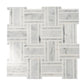 White and Gray 12 x 12 Polished Marble Mosaic Tile - Sample