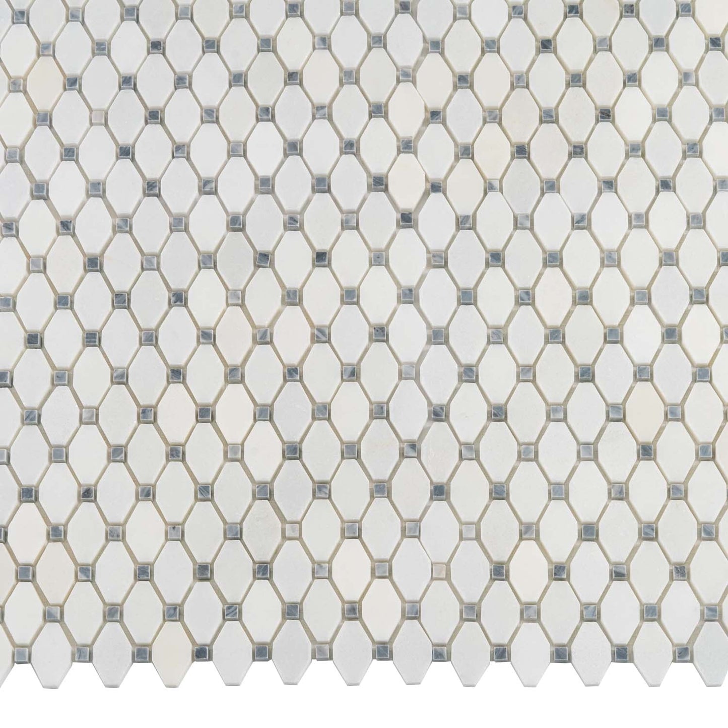 White 11 x 11 Polished Marble Mosaic Tile