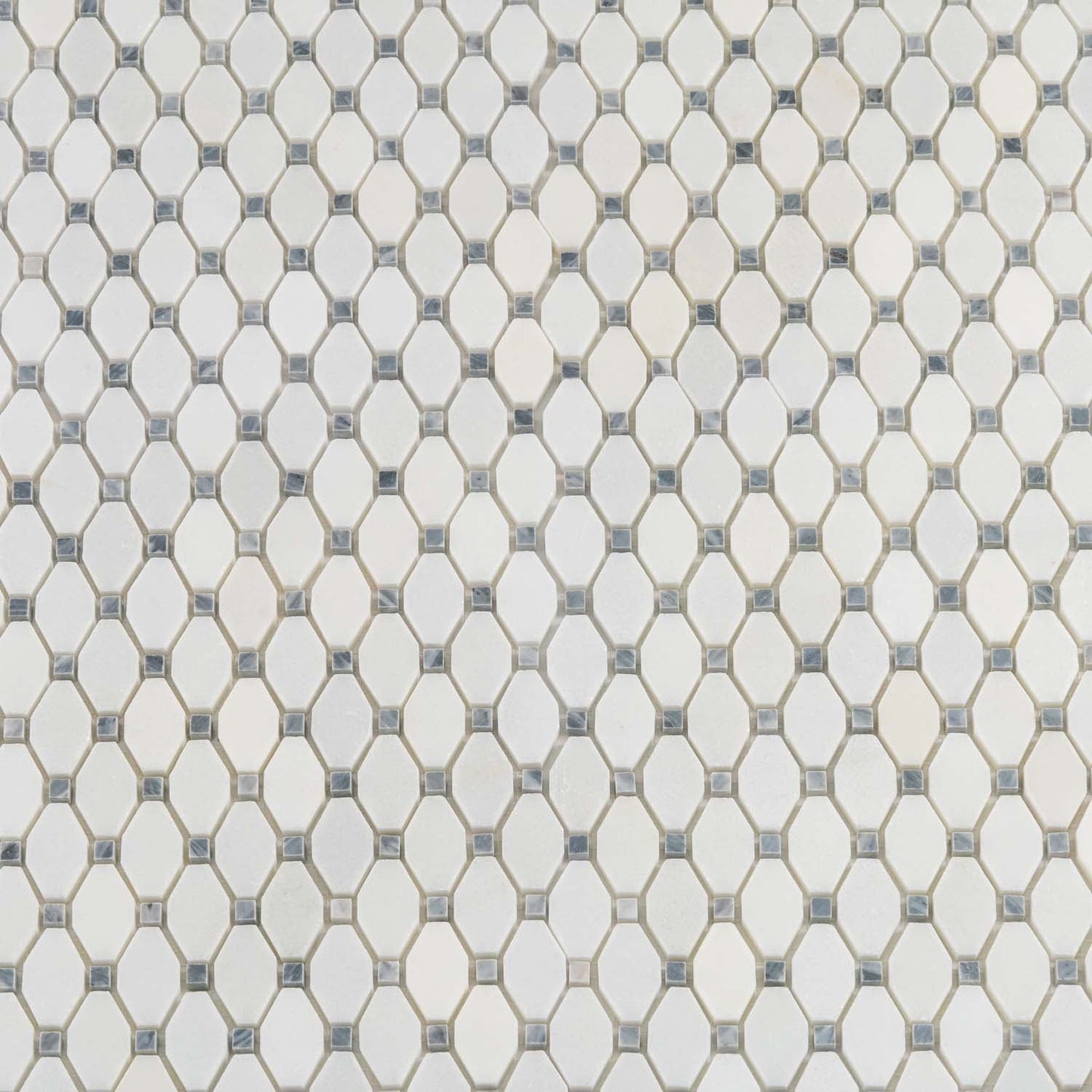 White 11 x 11 Polished Marble Mosaic Tile