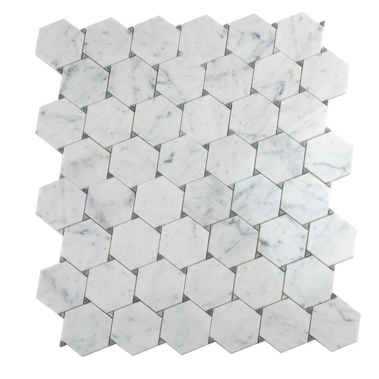 Cotton White 11 x 12 Polished Marble Mosaic Tile