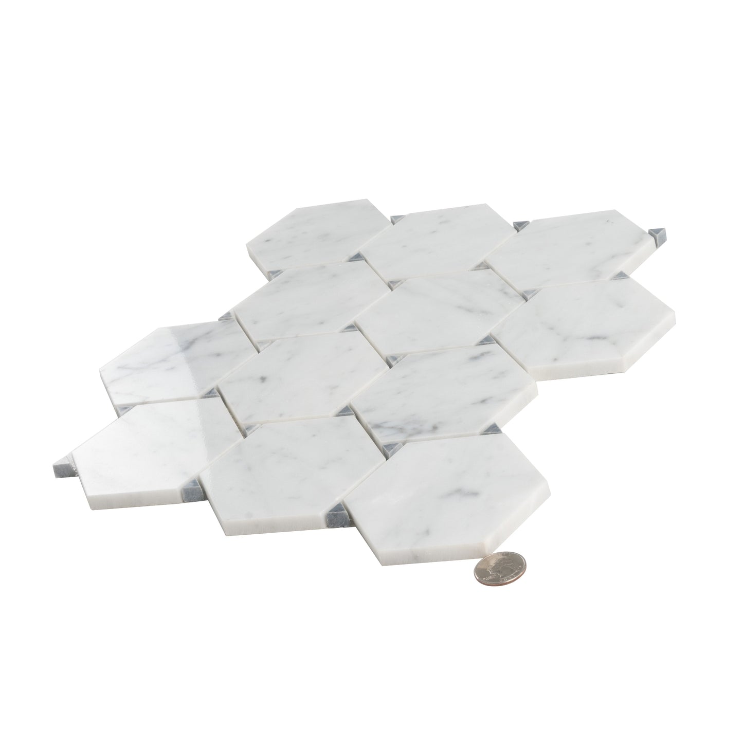 Cotton White 11 x 12 Polished Marble Mosaic Tile