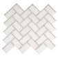 White 10x11 Polished Marble Mosaic Tile Sample