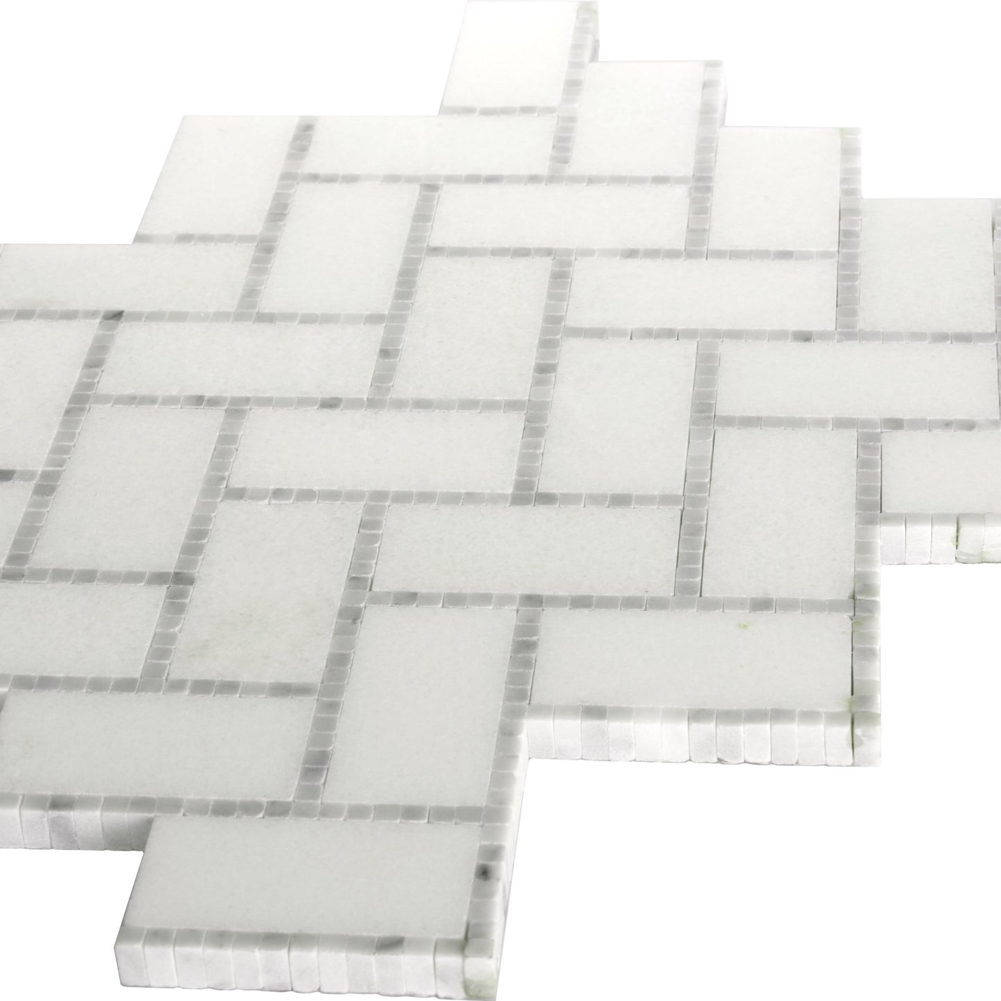 White 10x11 Polished Marble Mosaic Tile