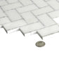 White 10x11 Polished Marble Mosaic Tile Sample