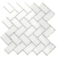 White 10x11 Polished Marble Mosaic Tile Sample