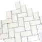 White 10x11 Polished Marble Mosaic Tile Sample