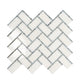 White, Gray 10x11 Polished Marble Mosaic Tile Sample