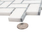 White, Gray 10x11 Polished Marble Mosaic Tile