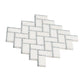 White, Gray 10x11 Polished Marble Mosaic Tile Sample
