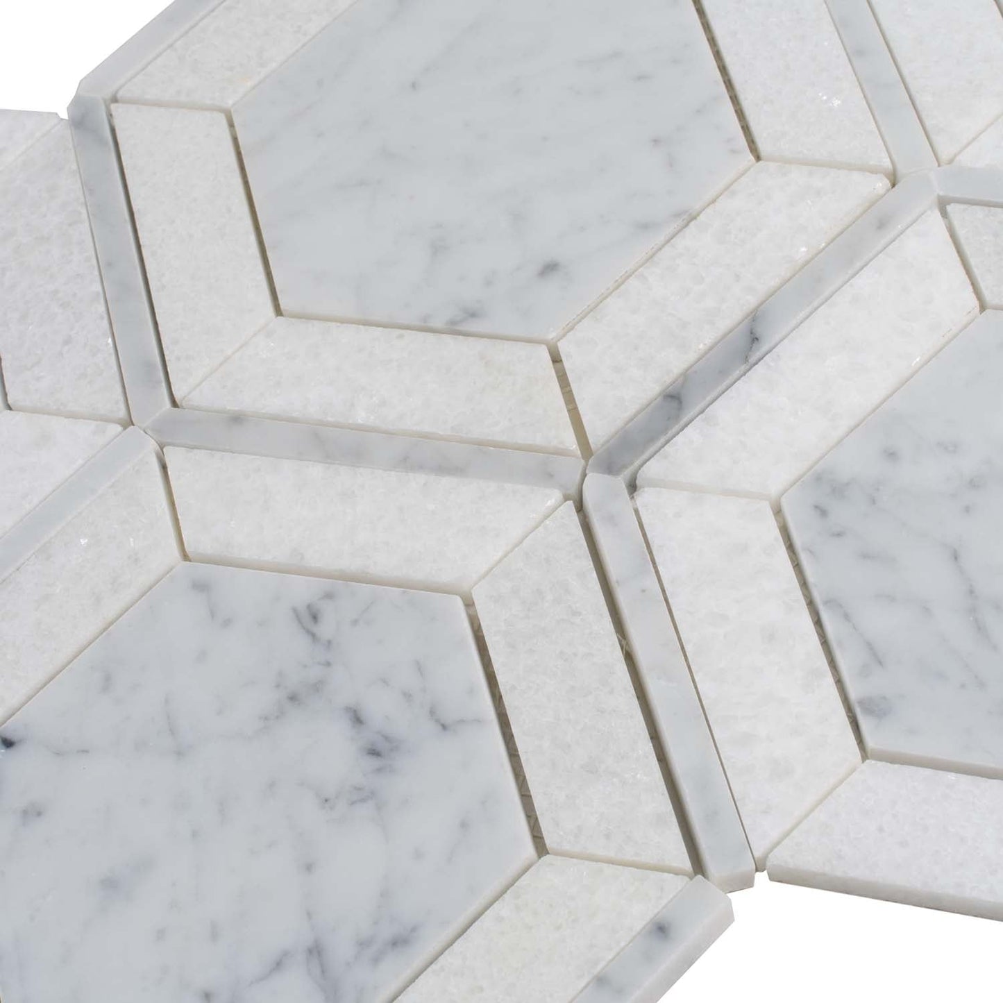 White 8 x 8 Polished Marble Mosaic Tile