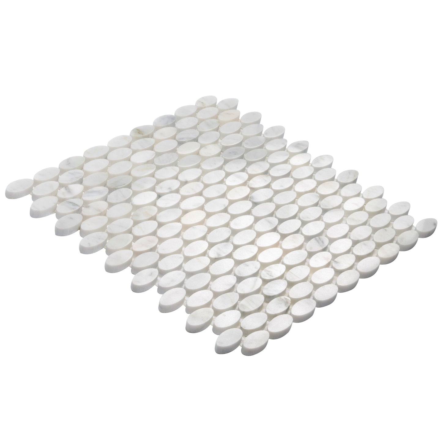 White 11 x 12 Polished Marble Mosaic Tile