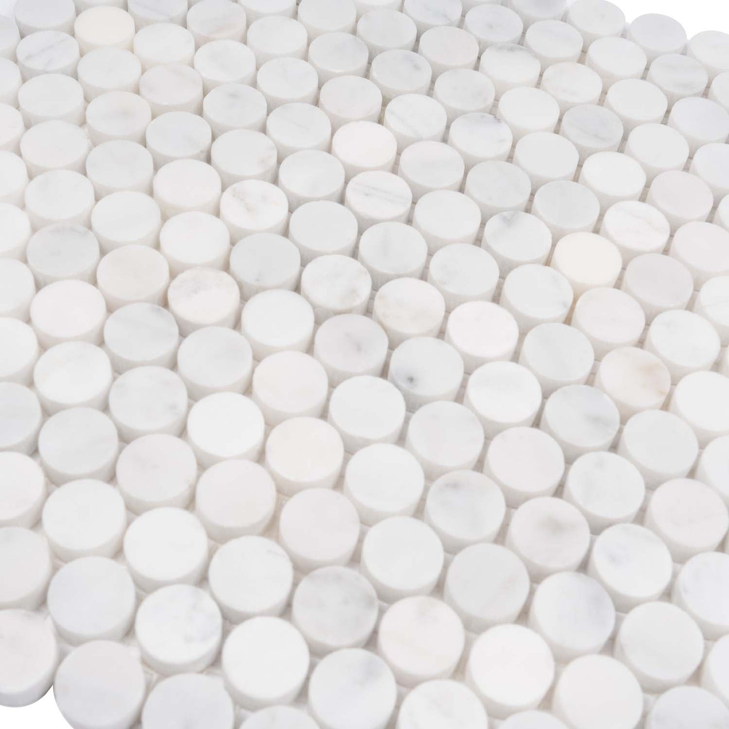 White 11 x 12 Polished Marble Mosaic Tile