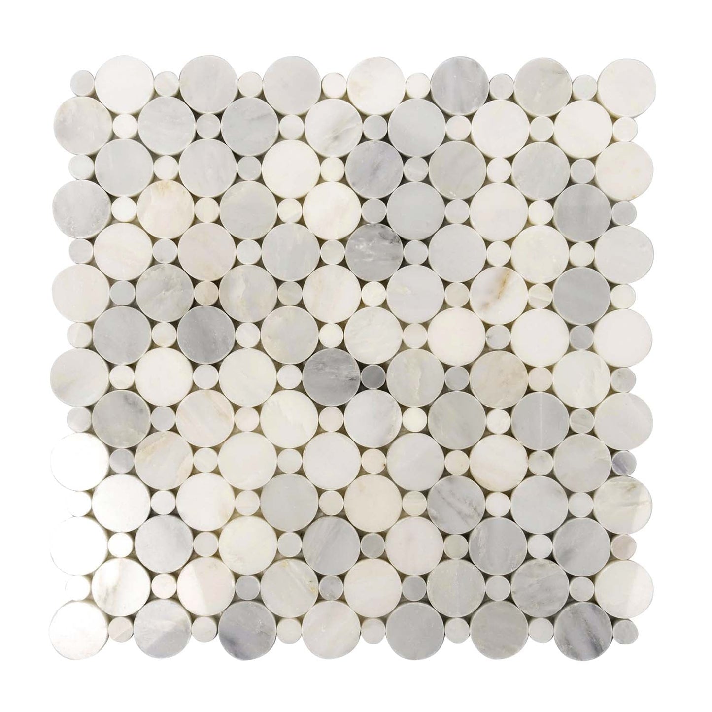 White 12 x 12 Polished Marble Mosaic Tile