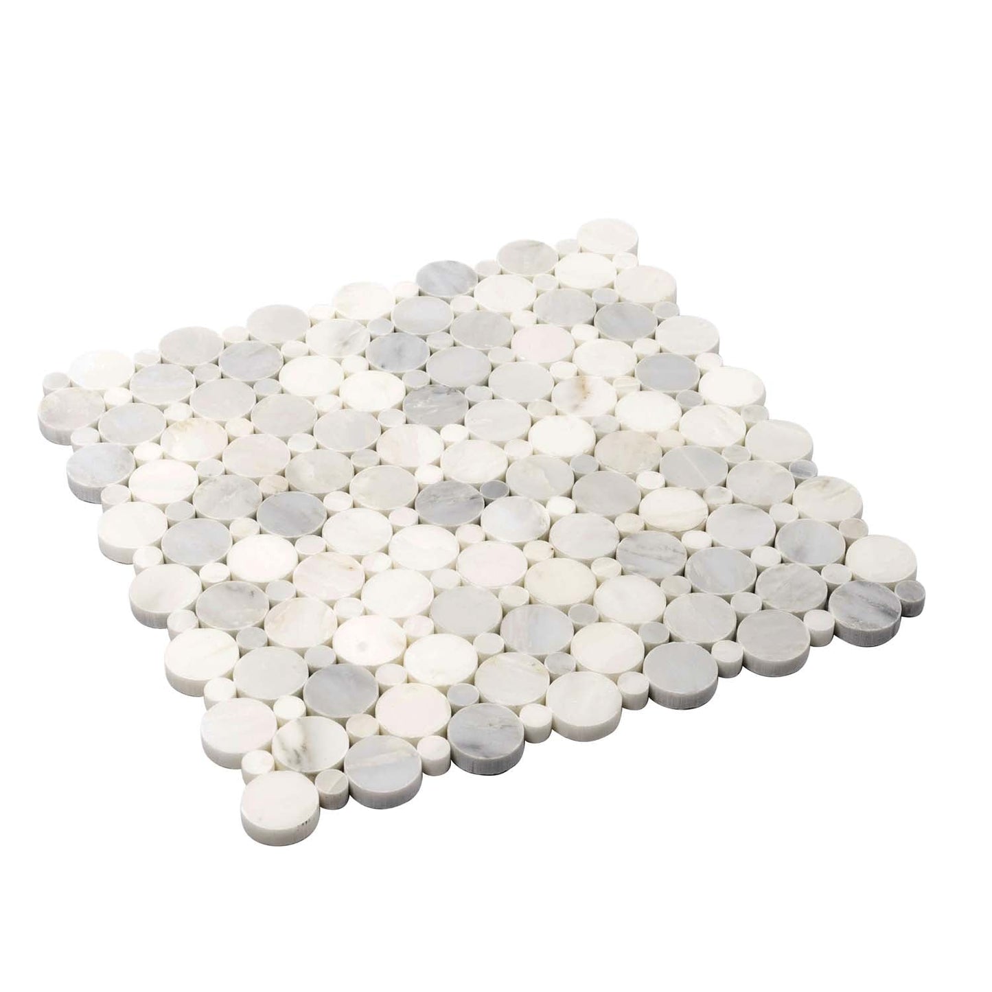 White 12 x 12 Polished Marble Mosaic Tile