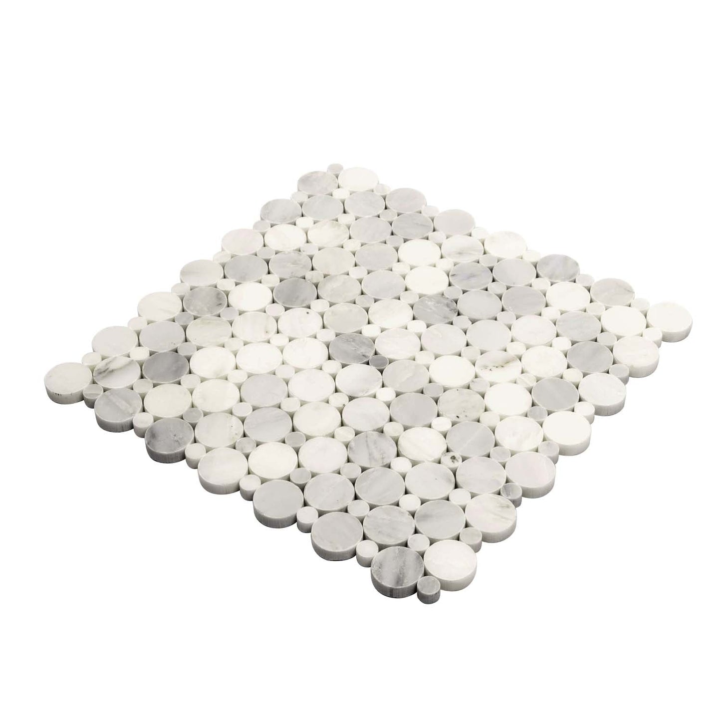 White 12 x 12 Polished Marble Mosaic Tile