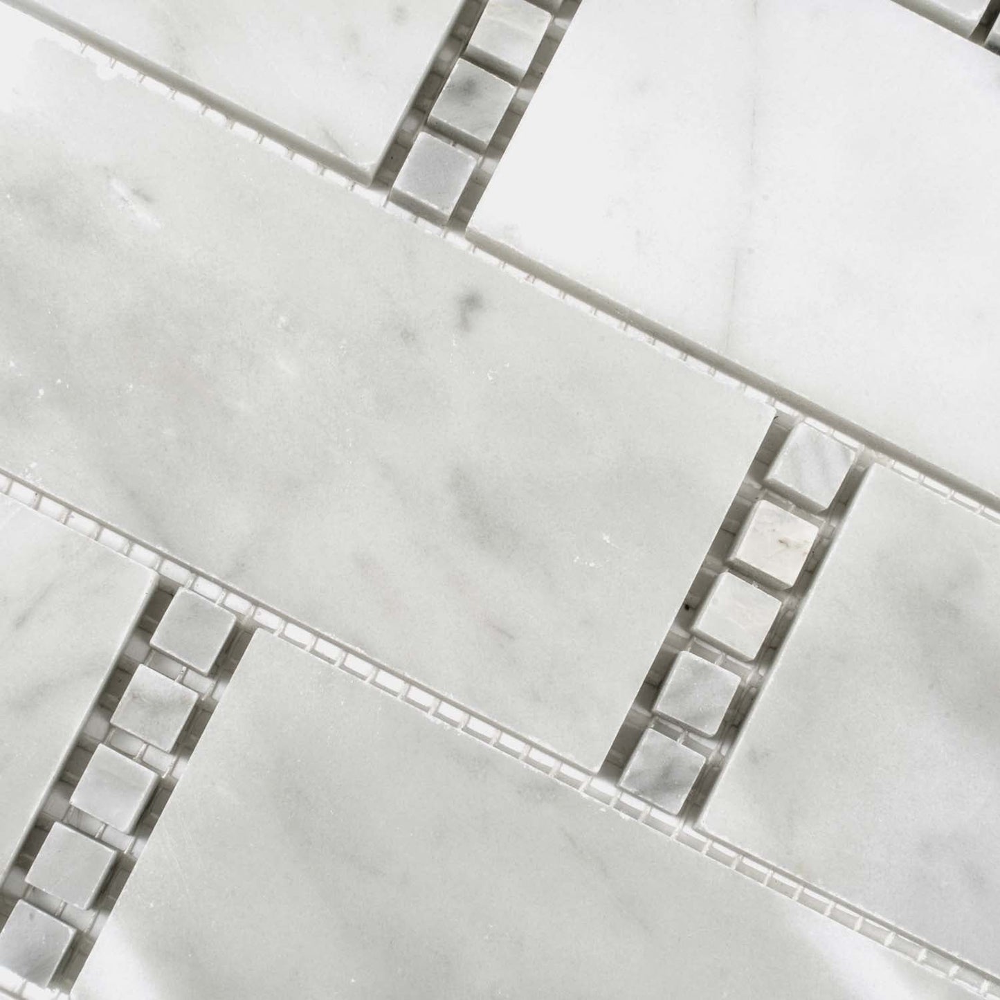 White 12 x 13 Polished Marble Mosaic Tile