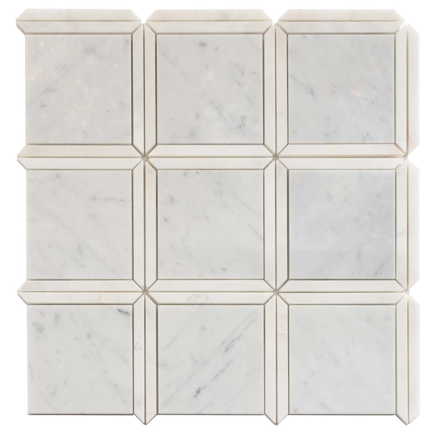 White 12 x 12 Polished Marble Mosaic Tile