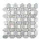 White and Gray 12 x 12 Polished Marble Mosaic Tile